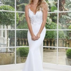 Tina Holly Couture Made To Order BRIDAL COLLECTION Tina Holly Couture Designer T1809 White Formal Wedding Gown Dress