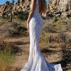 Tina Holly Couture Made To Order Tina Holly Couture Picasso P1732 White & Nude Sequin Mermaid Formal Gown Dress BRIDAL COLLECTION