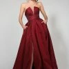 Tina Holly Couture Made To Order Tina Holly Couture TA611B Wine Strapless Ball Gown Formal Dress NEW ARRIVALS