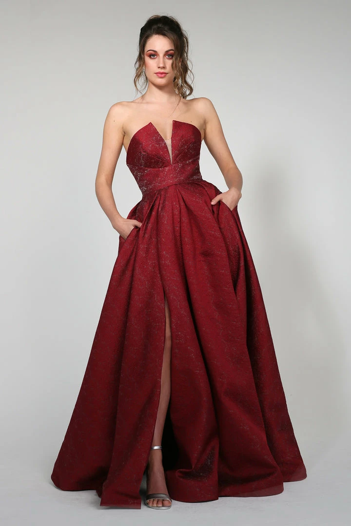 Tina Holly Couture Made To Order Tina Holly Couture TA611B Wine Strapless Ball Gown Formal Dress NEW ARRIVALS 3 Tina Holly Couture Made To Order Tina Holly Couture TA611B Wine Strapless Ball Gown Formal Dress NEW ARRIVALS