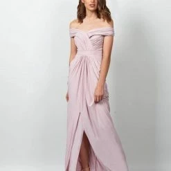 One Honey Boutique Honey Couture ALEXIA Pink Off Shoulder Bridesmaids Formal Gown NEW ARRIVALS