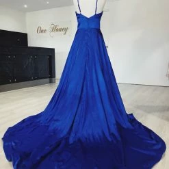 Honey Couture Made To Your Measurements Honey Couture INDIANA Satin Bustier A Line Made To Order Formal Dress