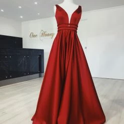 Honey Couture Made To Your Measurements NEW ARRIVALS Honey Couture BRIHANNE Beaded Waist Full Skirt Formal Gown