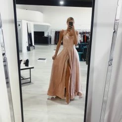 Tina Holly Couture Made To Order Tina Holly Couture T18262 Rose Pink Glitter Ball Gown Formal Dress