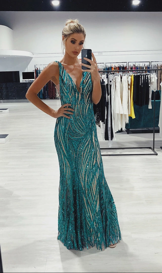 One Honey Boutique Honey Couture YASMIN Emerald Green Sequin Formal Gown NEW ARRIVALS 6 One Honey Boutique Honey Couture YASMIN Emerald Green Sequin Formal Gown NEW ARRIVALS