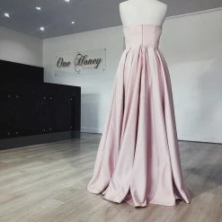 Honey Couture Made To Your Measurements NEW ARRIVALS Honey Couture LAYLAH V Front Bustier A Line Made To Order Formal Dress