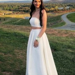 Honey Couture Made To Your Measurements Honey Couture DELILAH Two Piece Top & Ballgown Skirt Formal Set