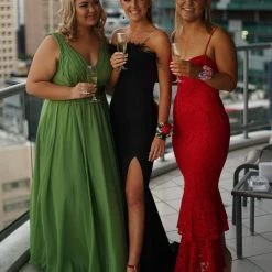 NEW ARRIVALS Honey Couture NARDIA Black Feather Strapless Mermaid Evening Gown Dress