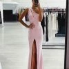 Honey Couture EVANGELINE Baby Pink One Shoulder Formal Dress