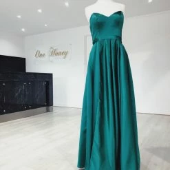Honey Couture Made To Your Measurements NEW ARRIVALS Honey Couture HELENA Strapless A Line Gown Made To Order Formal Dress