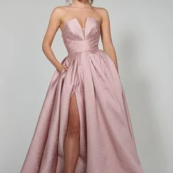 Tina Holly Couture TA611B Dusty Pink Strapless Ball Gown Formal Dress