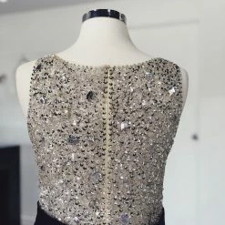 Honey Couture Made To Your Measurements Honey Couture BROYN Silver Diamante Front Princess Ball Formal Gown Dress