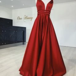 Honey Couture Made To Your Measurements NEW ARRIVALS Honey Couture BRIHANNE Beaded Waist Full Skirt Formal Gown