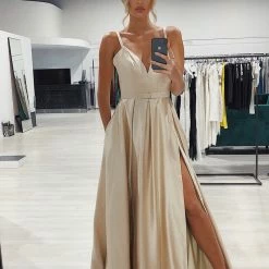 Honey Couture RACHRAY Bustier Pockets Formal Gown