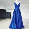 Honey Couture Made To Your Measurements Honey Couture MALISA V Front Satin Ballgown Formal Dress