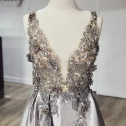 Honey Couture Made To Your Measurements NEW ARRIVALS Honey Couture GENESIS 3D Flowers Tulle Bust A Line Formal Gown Dress