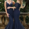 Tina Holly Couture Made To Order Tina Holly Couture BA003 Navy Blue Pearl & Mesh Formal Dress NEW ARRIVALS