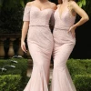 Tina Holly Couture Made To Order Tina Holly Couture BA003 Pink Pearl & Mesh Formal Dress