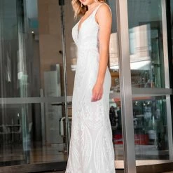 Tina Holly Couture Made To Order Tina Holly Couture BA109 Off White Sequin & Lace Mermaid Bridal Formal Dress