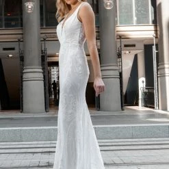 Tina Holly Couture Made To Order Tina Holly Couture BA109 Off White Sequin & Lace Mermaid Bridal Formal Dress