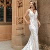 Tina Holly Couture Made To Order Tina Holly Couture BA109 White & Nude Sequin & Lace Mermaid Bridal Formal Dress