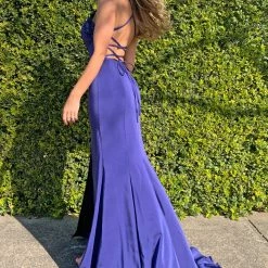 Tina Holly Couture Made To Order Tina Holly Couture Designer BA111 Blue Purple Satin Mermaid Formal Dress NEW ARRIVALS