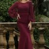 Tina Holly Couture Made To Order NEW ARRIVALS Tina Holly Couture Designer BA201 Plum Long Sleeve Pearl Lace Dress