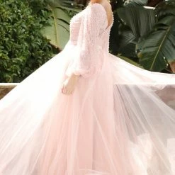 Tina Holly Couture Made To Order Tina Holly Couture BA204 Beaded Pearls & Lace Long Sleeve Formal Dress NEW ARRIVALS