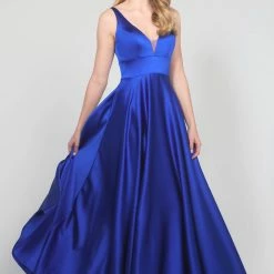 Tina Holly Couture Made To Order NEW ARRIVALS Tina Holly Couture Designer BA269 Royal Blue Satin Formal Dress