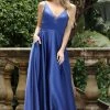 Tina Holly Couture Made To Order NEW ARRIVALS Tina Holly Couture Designer BA269 Navy Blue Satin Formal Dress