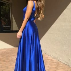 Tina Holly Couture Made To Order NEW ARRIVALS Tina Holly Couture Designer BA269 Royal Blue Satin Formal Dress