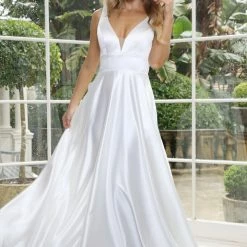 Tina Holly Couture Made To Order NEW ARRIVALS Tina Holly Couture Designer BA269 White Satin Formal Dress
