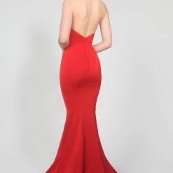 Tina Holly Couture Made To Order Tina Holly Couture Designer BA651 Red Satin Strapless Mermaid Formal Dress