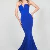 Tina Holly Couture Made To Order Tina Holly Couture Designer BA651 Royal Blue Satin Strapless Mermaid Formal Dress