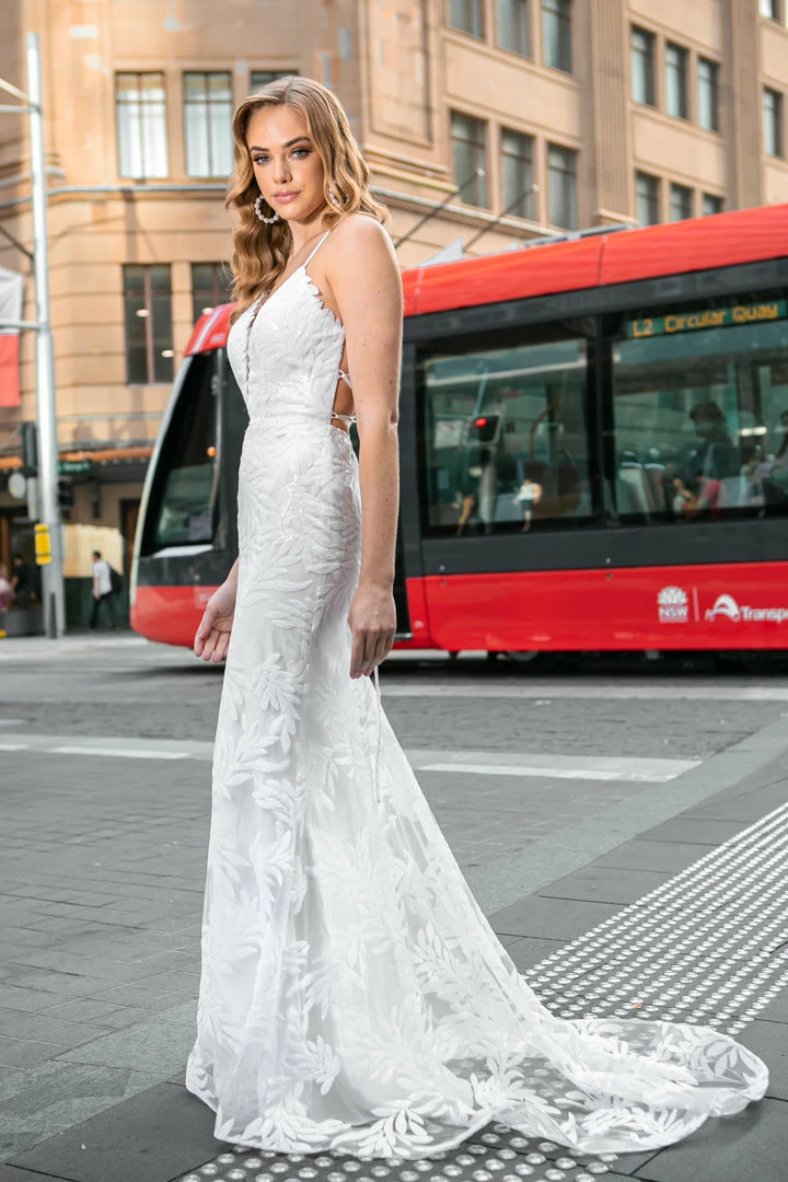 Tina Holly Couture Made To Order BRIDAL COLLECTION Tina Holly Couture BB001 White Sequin Lace Back Mermaid Bridal Formal Dress 6 Tina Holly Couture Made To Order BRIDAL COLLECTION Tina Holly Couture BB001 White Sequin Lace Back Mermaid Bridal Formal Dress