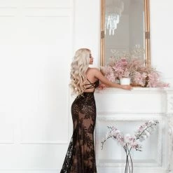 Tina Holly Couture Made To Order Tina Holly Couture BB001 Black & Nude Sequin Lace Back Mermaid Formal Dress