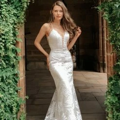Tina Holly Couture Made To Order BRIDAL COLLECTION Tina Holly Couture BB001 White Sequin Lace Back Mermaid Bridal Formal Dress 21 Tina Holly Couture Made To Order BRIDAL COLLECTION Tina Holly Couture BB001 White Sequin Lace Back Mermaid Bridal Formal Dress