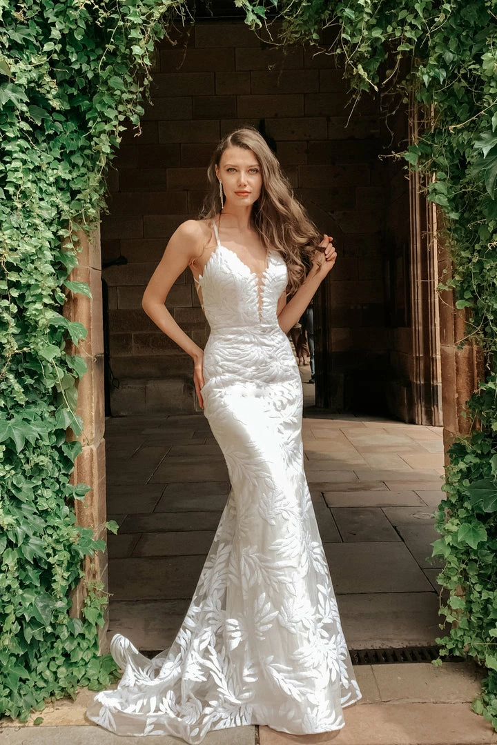 Tina Holly Couture Made To Order BRIDAL COLLECTION Tina Holly Couture BB001 White Sequin Lace Back Mermaid Bridal Formal Dress 11 Tina Holly Couture Made To Order BRIDAL COLLECTION Tina Holly Couture BB001 White Sequin Lace Back Mermaid Bridal Formal Dress