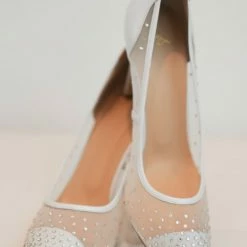 MISHEY Shoes Designer White BRIDAL Swarovski Crystal Pumps High Heels