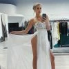 Honey Couture LILIANA White Sheer Formal Dress NEW ARRIVALS