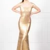 Honey Couture CELIA Gold Maxi Bandage Dress NEW ARRIVALS