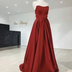 Honey Couture Made To Your Measurements NEW ARRIVALS Honey Couture VICTORIA Strapless A Line Ballgown Made To Order Formal Dress