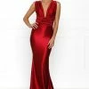 Honey Couture BLOSSUM Red Multi Tie Evening Gown Dress NEW ARRIVALS