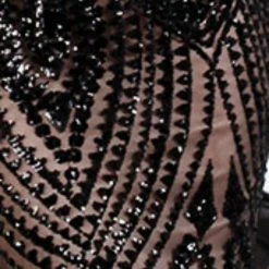 NEW ARRIVALS Honey Couture MISHKA Black Sequin Formal Gown Dress