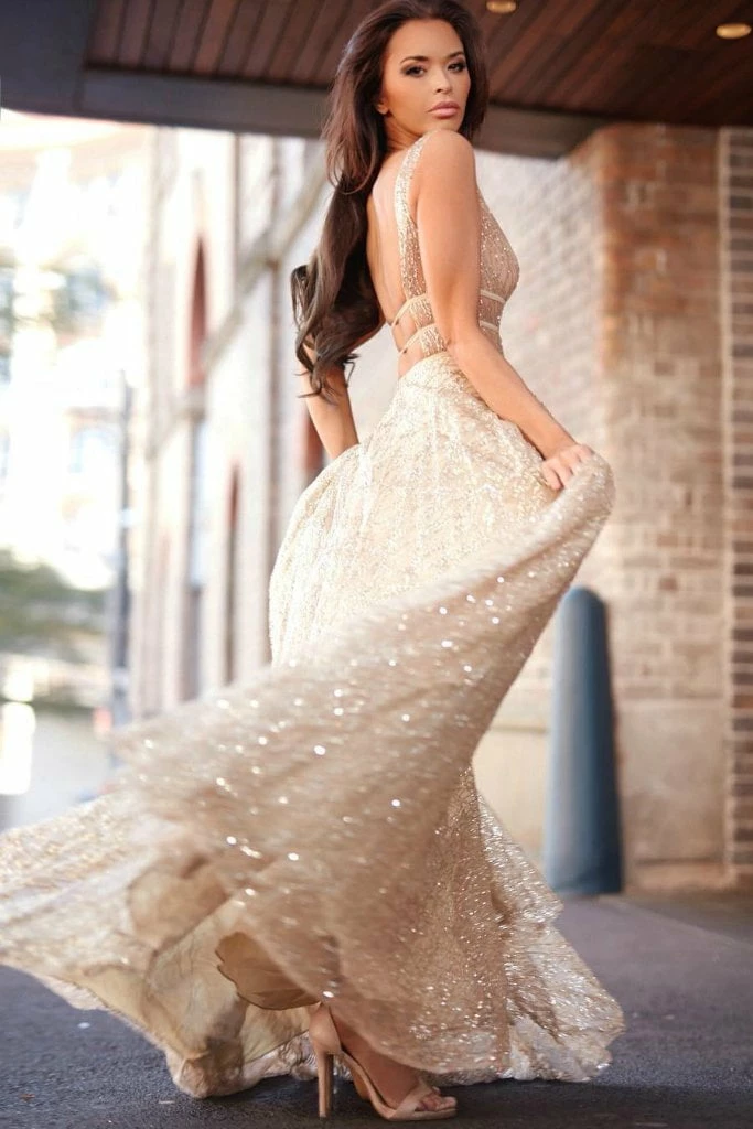 Honey Couture DAZZLING Gold Sequin Princess Formal Gown Dress NEW ARRIVALS 4 Honey Couture DAZZLING Gold Sequin Princess Formal Gown Dress NEW ARRIVALS