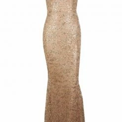 Honey Couture GRETA Gold Lace & Glitter Overlay Mermaid Formal Gown Dress NEW ARRIVALS