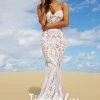 Tina Holly Couture Made To Order Tina Holly Couture T17101 White Nude Sequin Thin Strap Gown NEW ARRIVALS