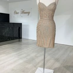 Honey Couture DIAMONDS Gold Sequin Mini Dress NEW ARRIVALS
