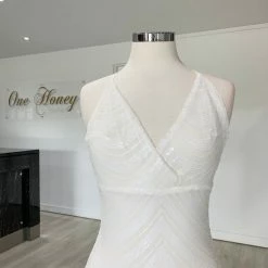 Honey Couture HEIDY White Sequin Mermaid Formal Dress