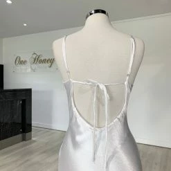Honey Couture EVELYN White Silky Slip Formal Dress NEW ARRIVALS